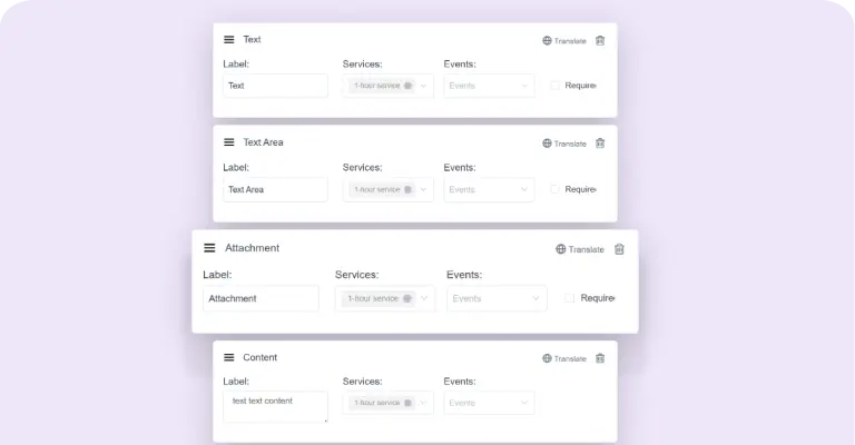 Custom Fields for booking forms Custom Fields for booking forms