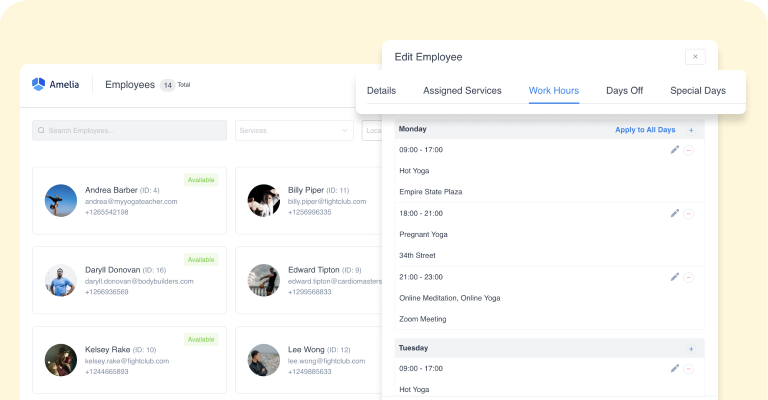 Employee schedule management yellow Employee schedule management yellow