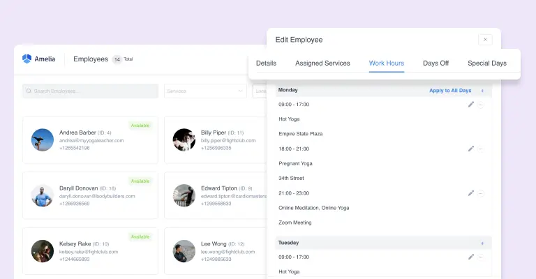 Employee schedule management Employee schedule management