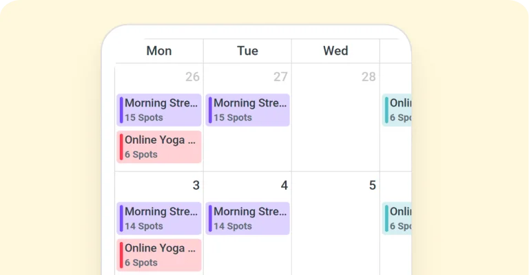 Event calendar view Event calendar view