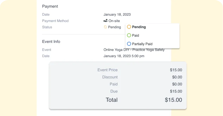 Full financial details of the payments yellow Full financial details of the payments yellow