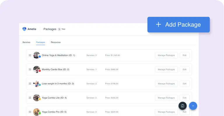Packages of services Purple Packages of services Purple