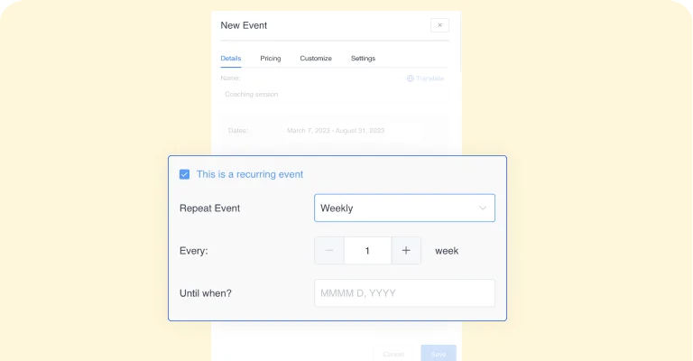 Recurring Events Recurring Events